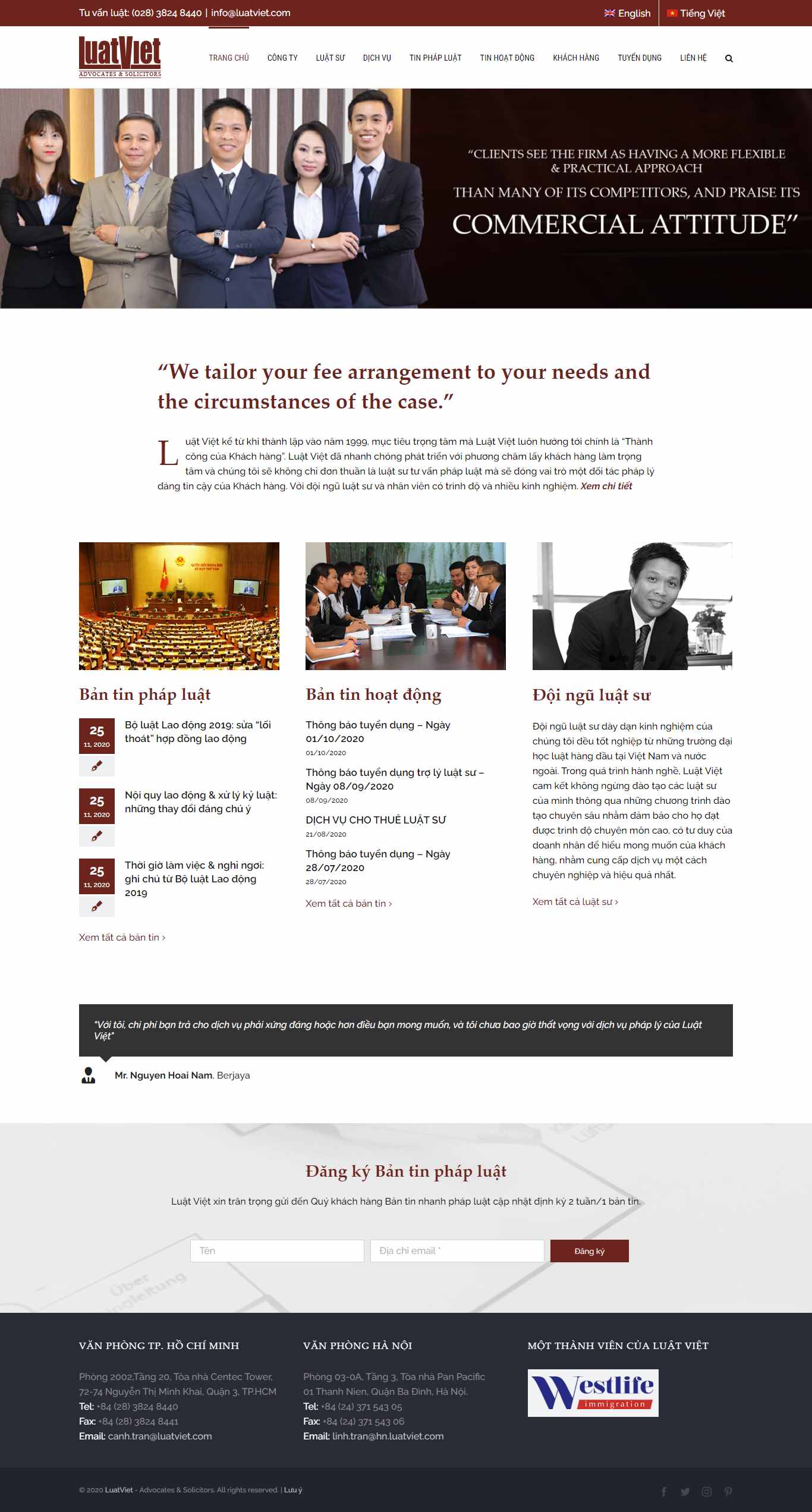 Thiết kế Web công ty luật luatviet.com