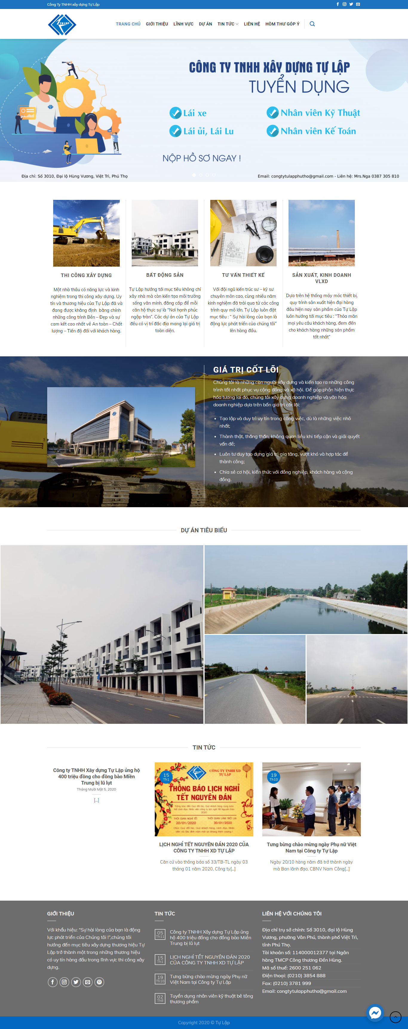 Thiết kế Web nhà máy gạch tulap.com.vn