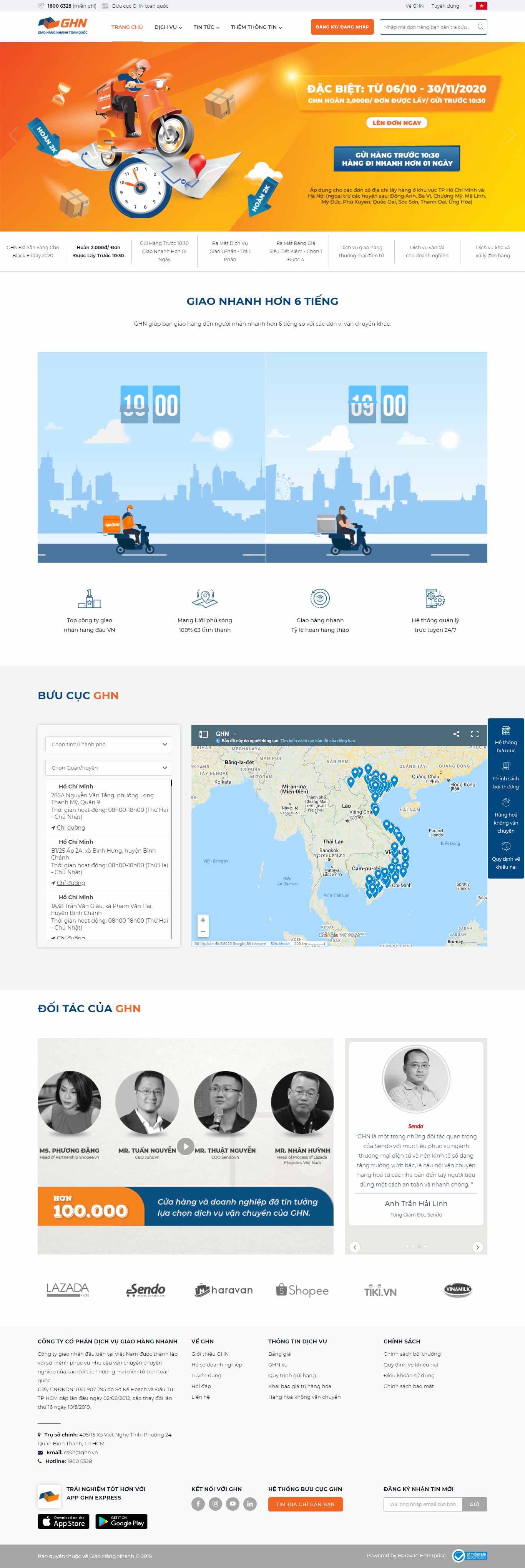 Thiết kế Web công ty giao hàng nhanh ghn.vn