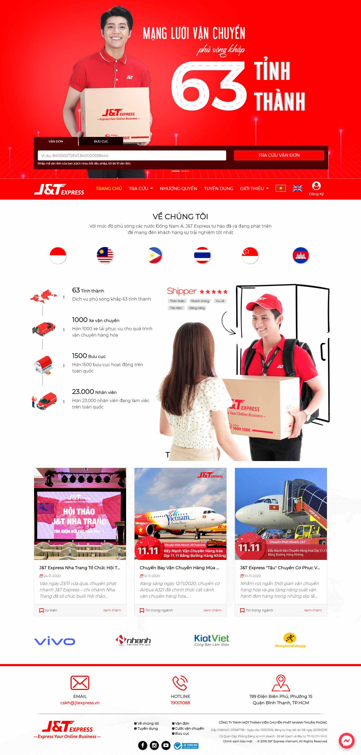 Thiết kế Web công ty giao hàng nhanh jtexpress.vn