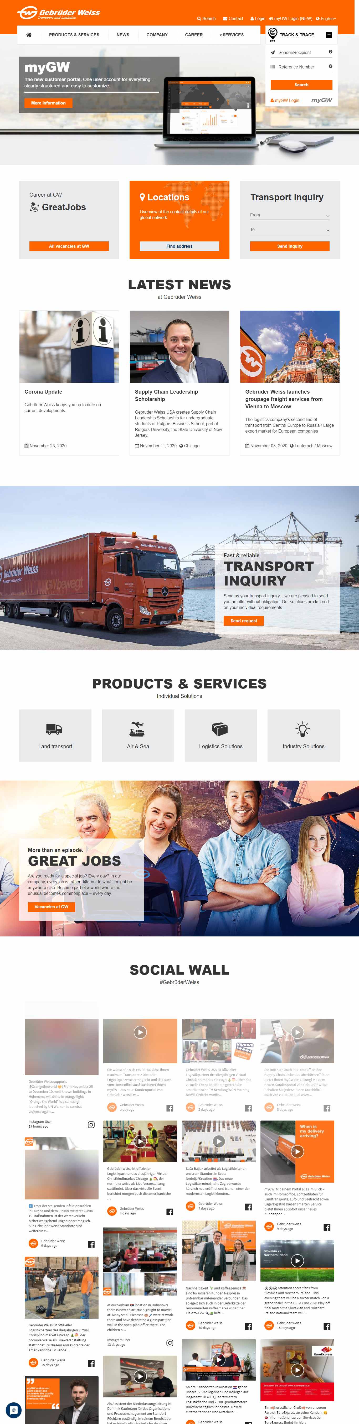 Thiết kế Web công ty vận tải gw-world.com