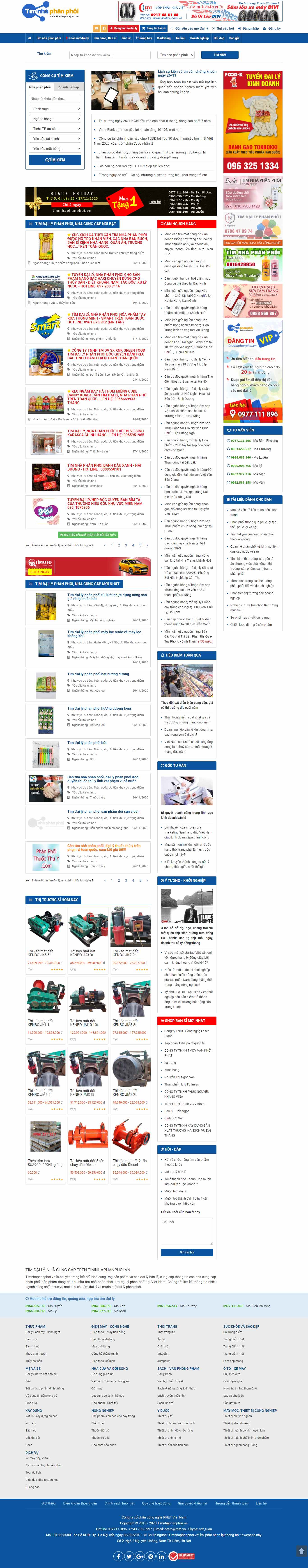 Thiết kế Web đại lý phân phối timnhaphanphoi.vn