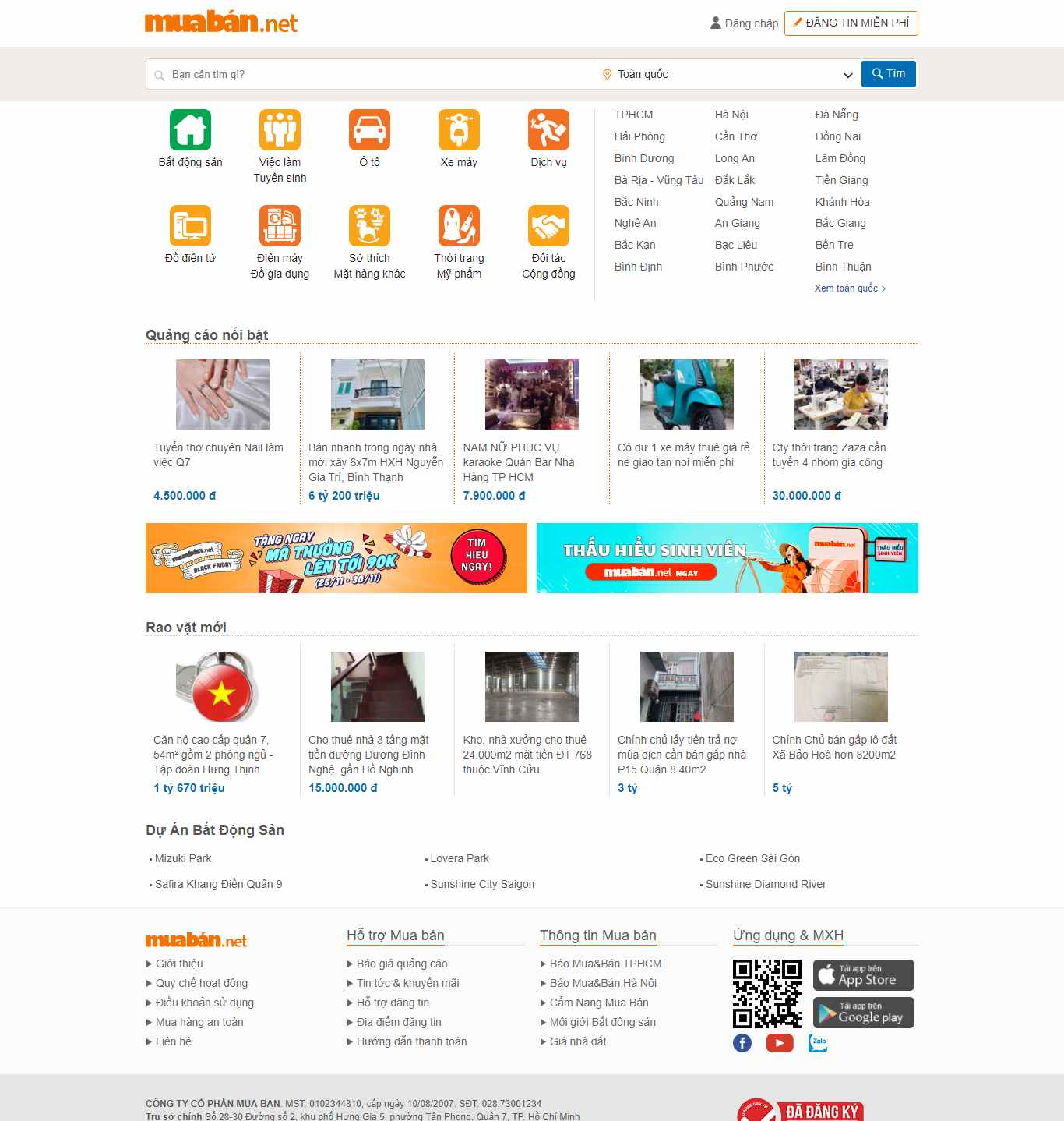 Thiết kế Web đại lý phân phối muaban.net