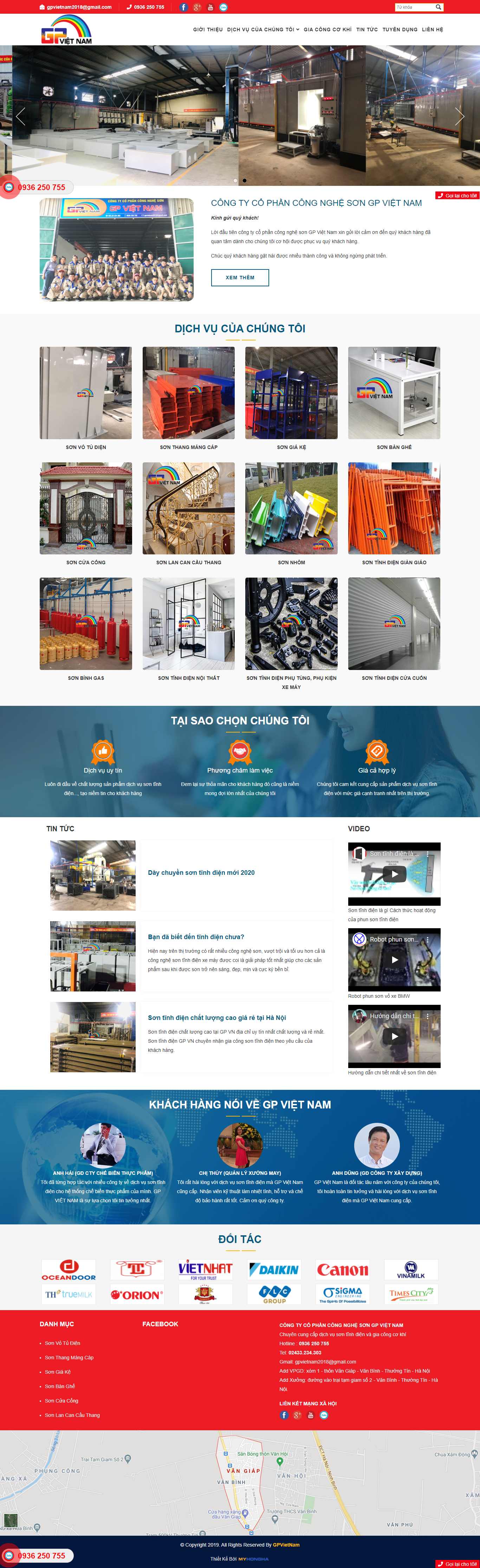 Thiết kế Web sơn tĩnh điện gpvietnam.vn