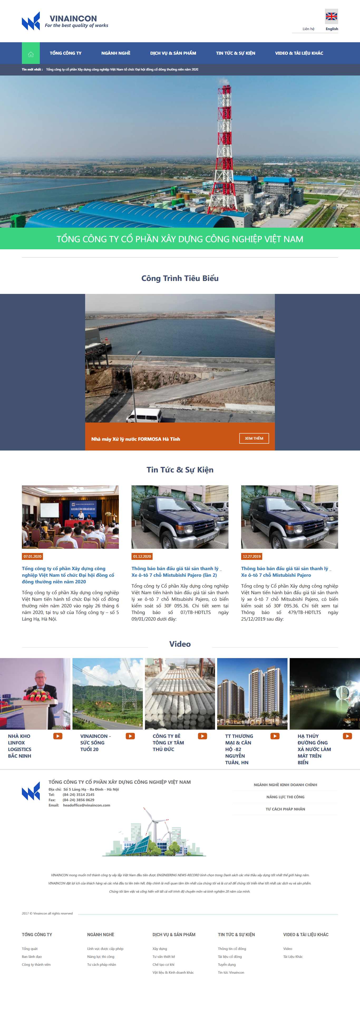Thiết kế Web công ty cp vinaincon.info
