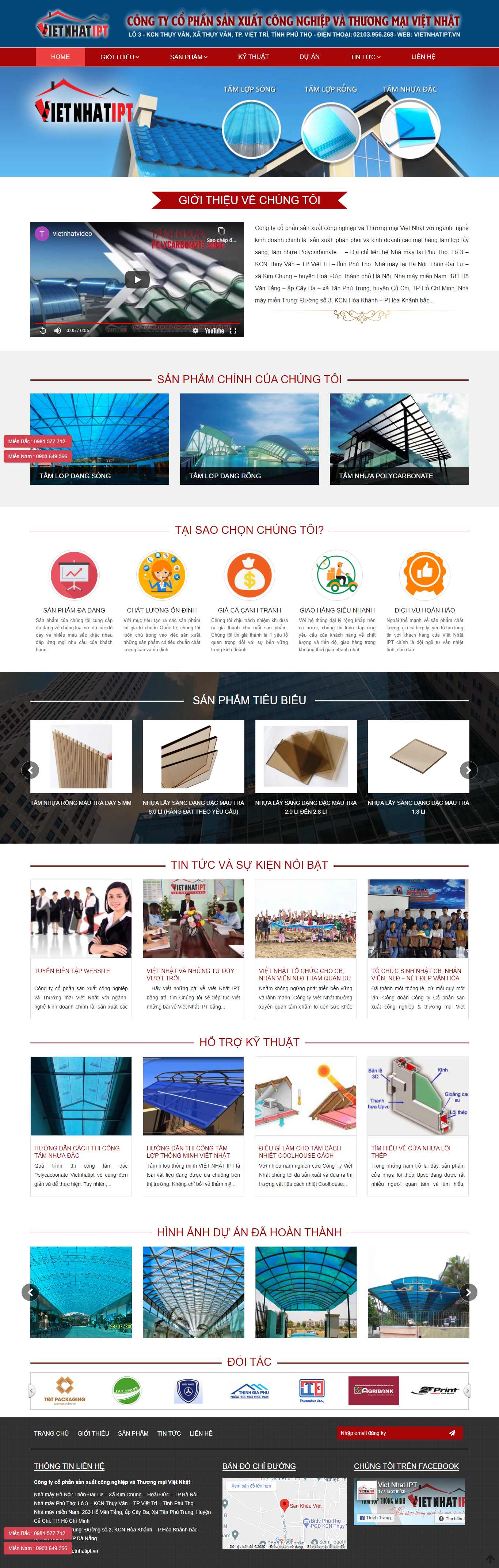 Thiết kế Web bán tấm lợp thông minh vietnhatipt.vn