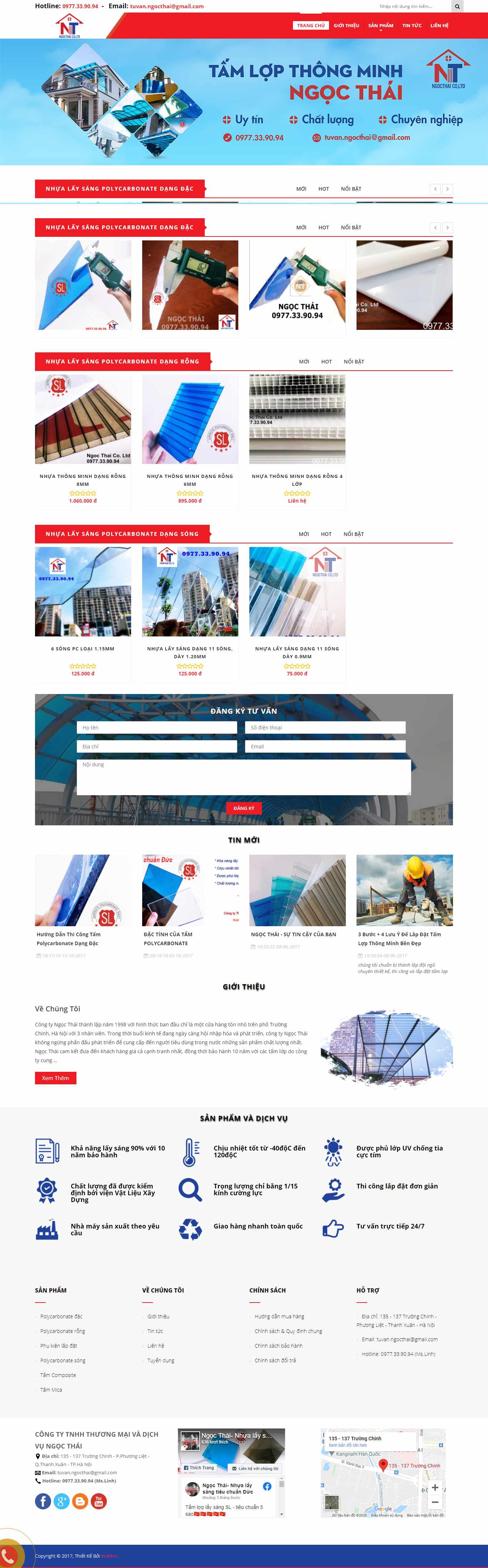 Thiết kế Web bán tấm lợp thông minh tamlopthongminh.com