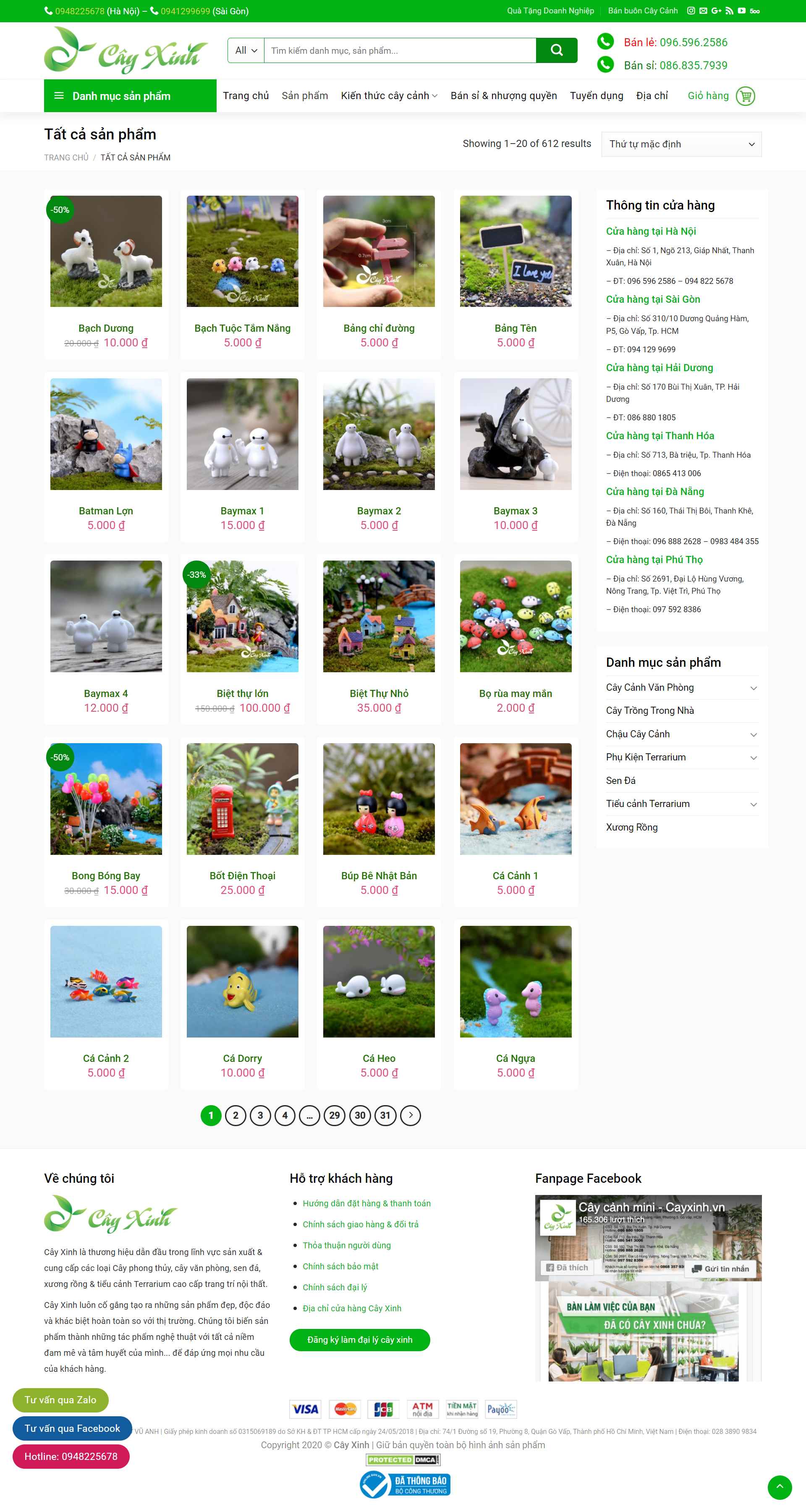 Thiết kế Web cây cảnh văn phòng cayxinh.vn