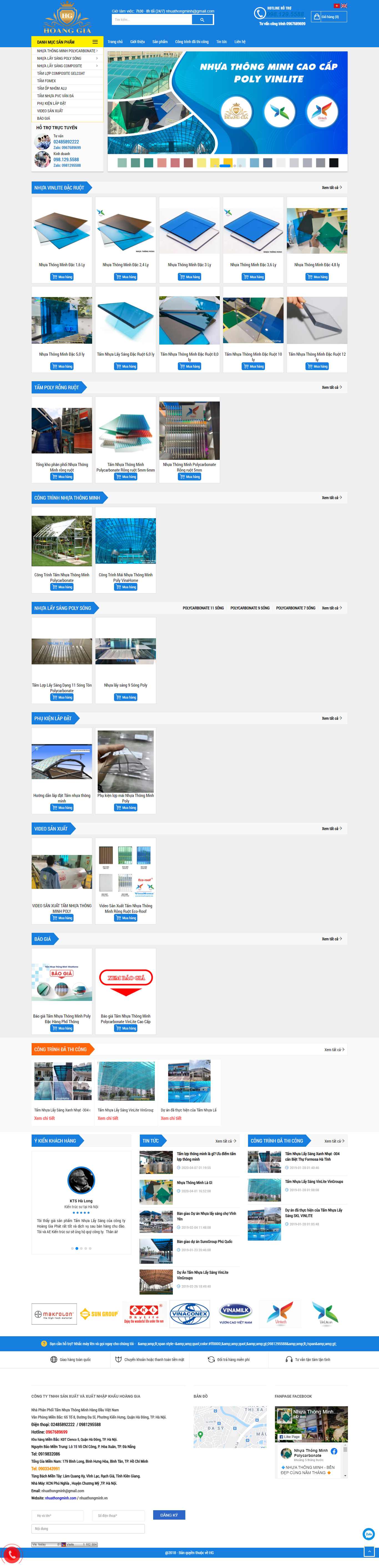 Thiết kế Web bán tấm nhựa thông minh nhuathongminh.com