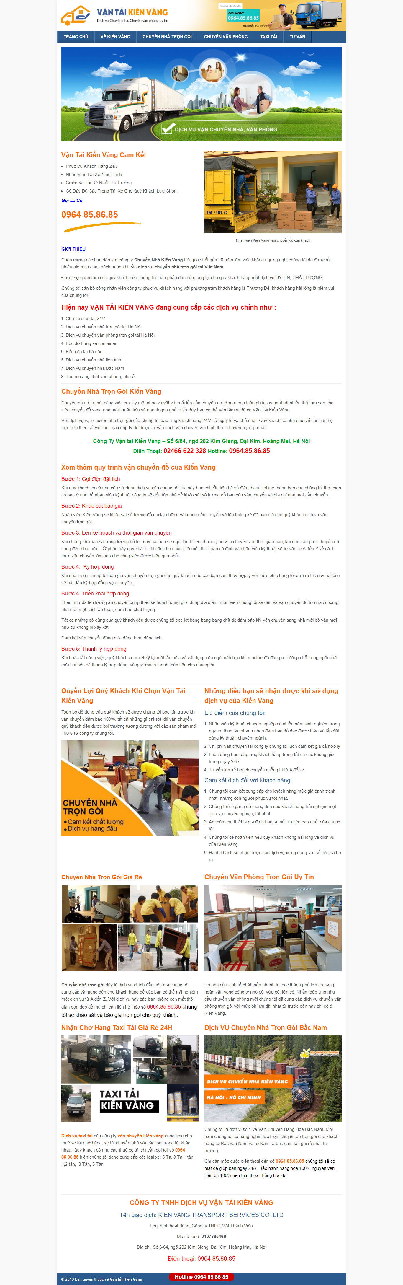 Thiết kế Web thuê xe tải vantaikienvang.com.vn