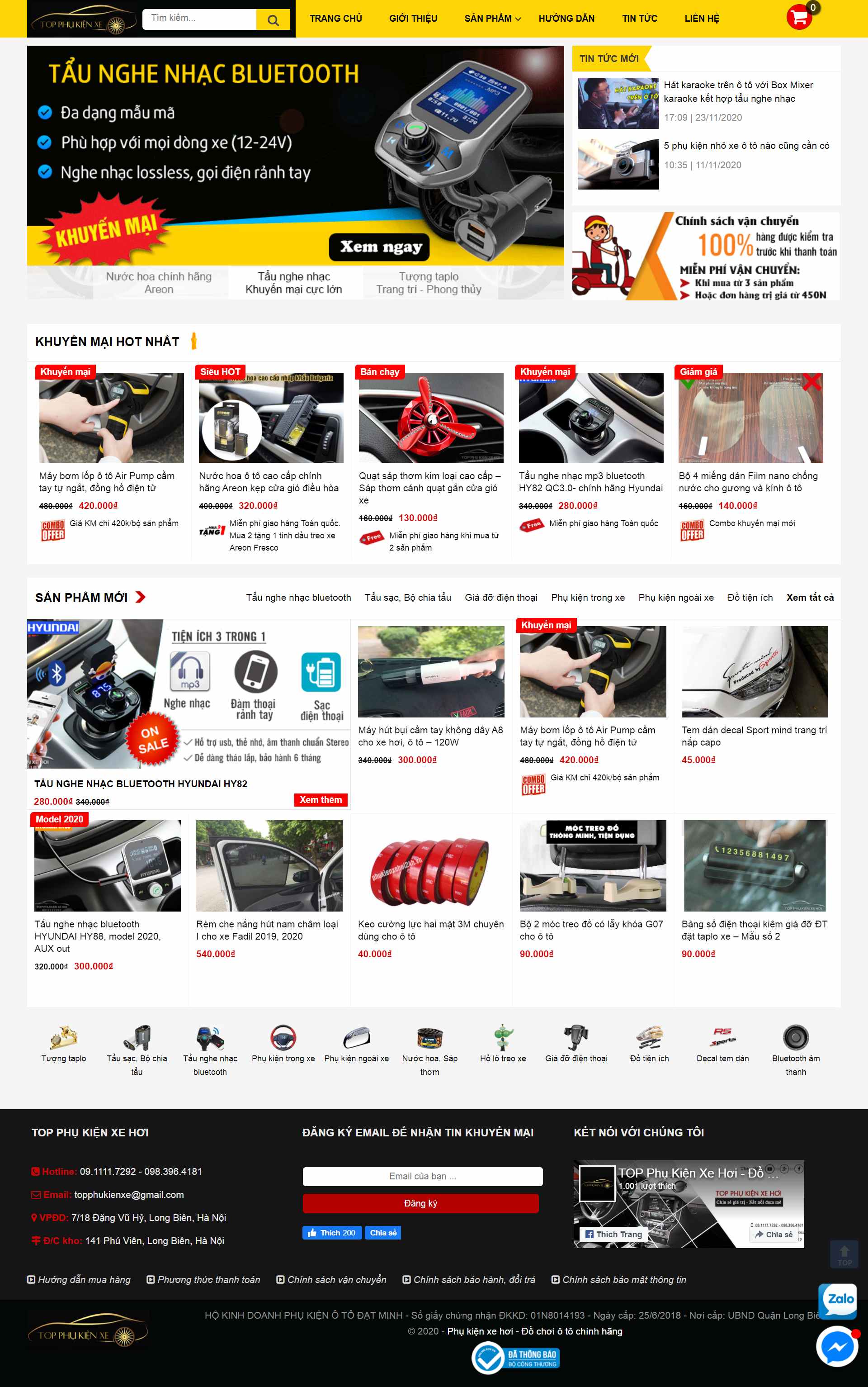 Thiết kế Web bán phụ kiện ô tô phukienxehoi24h.vn