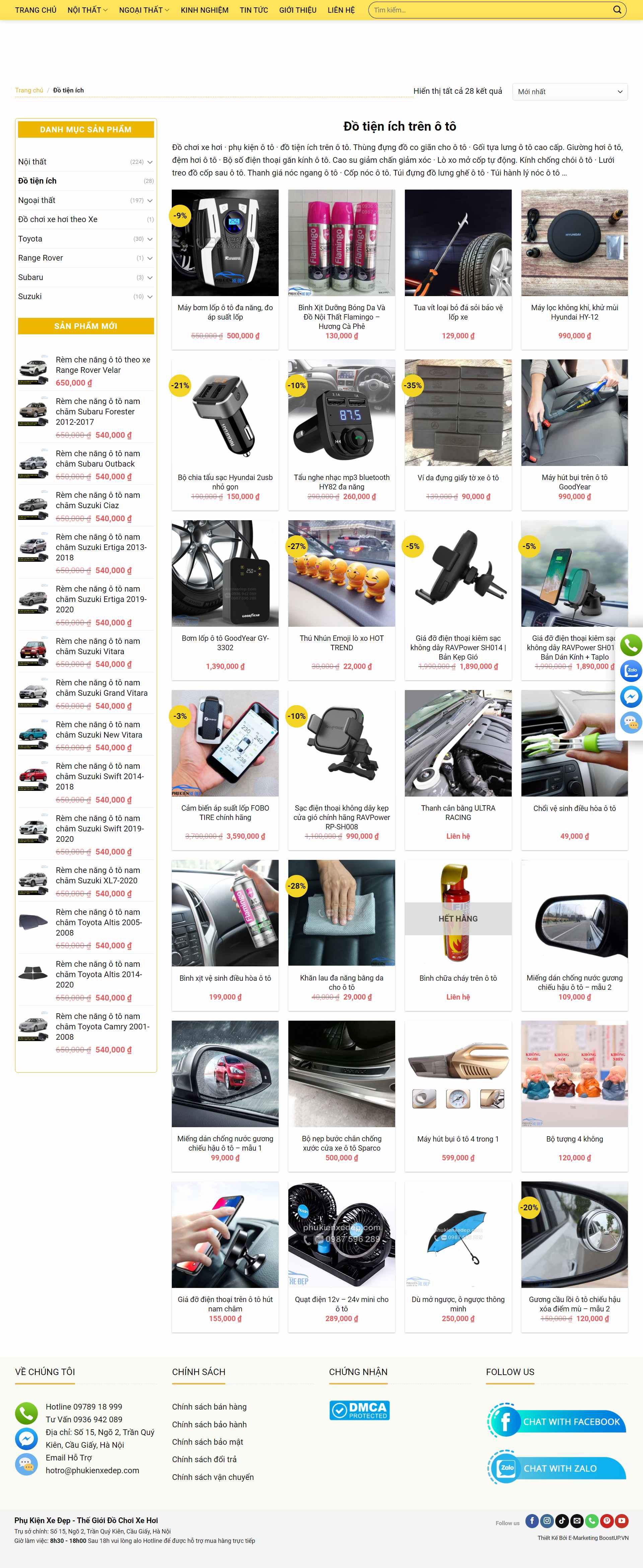 Thiết kế Web bán phụ kiện ô tô phukienxedep.com