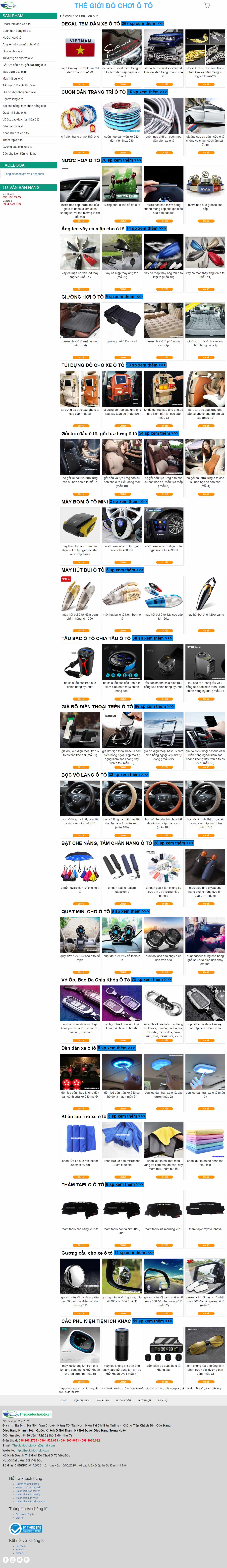 Thiết kế Web bán phụ kiện ô tô thegioidochoioto.vn