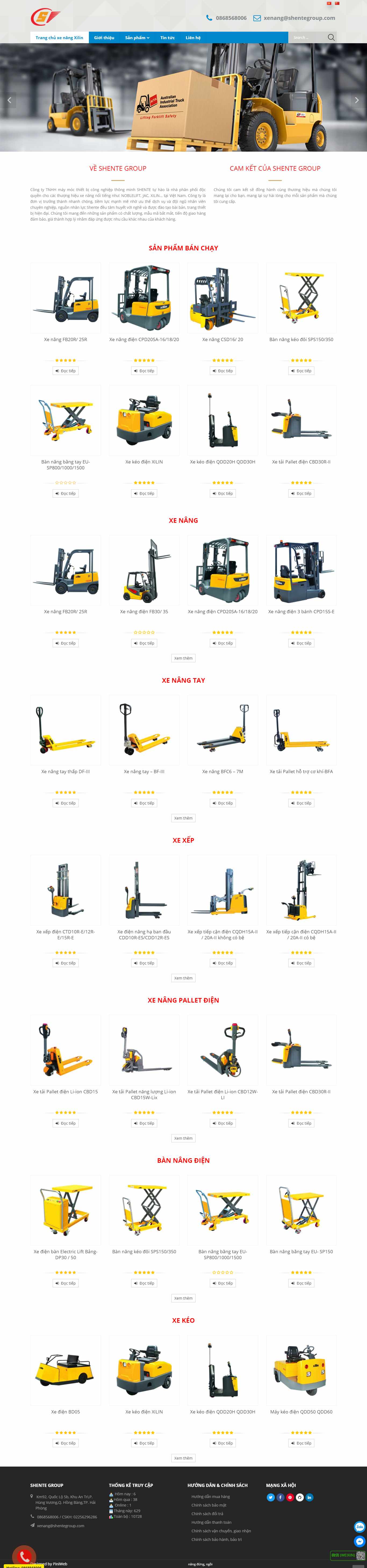 Thiết kế Web bán xe nâng hàng xenangxilin.com