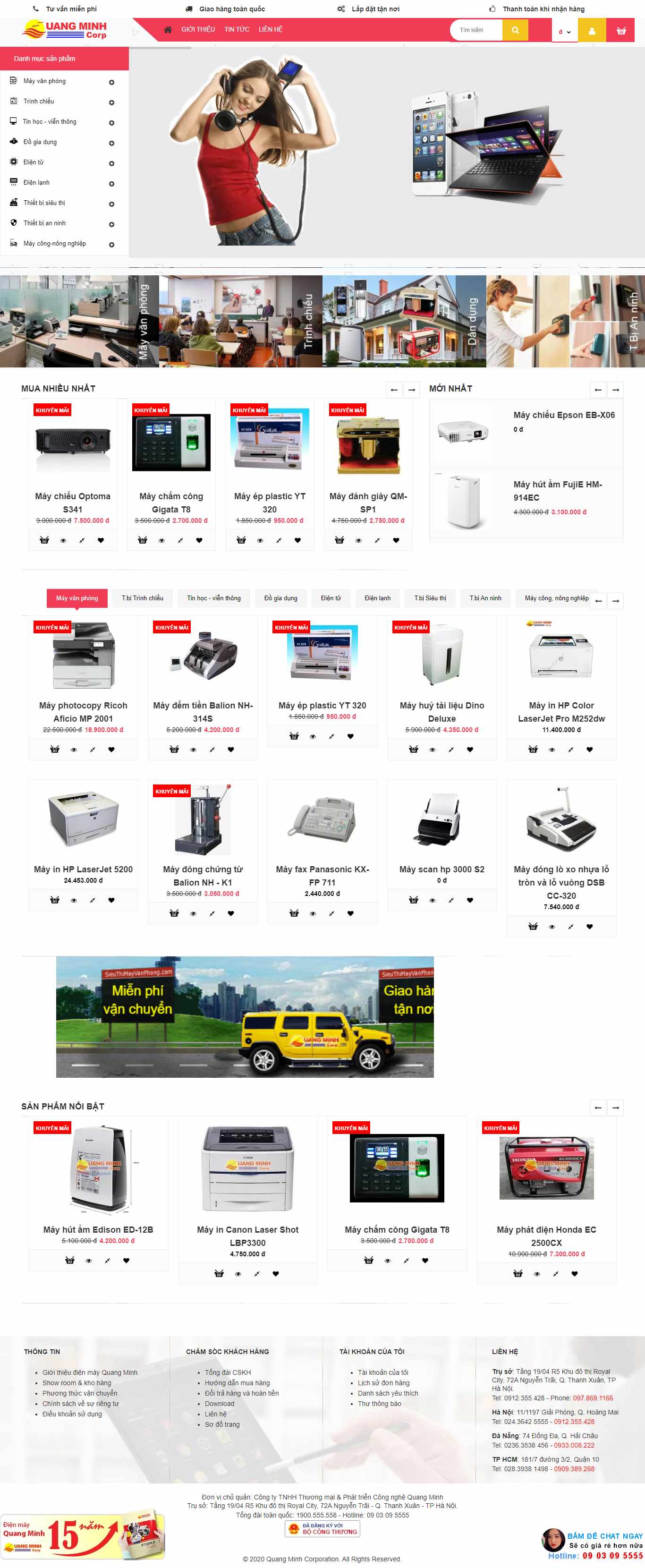 Thiết kế Web bán máy photocopy quangminh.vn