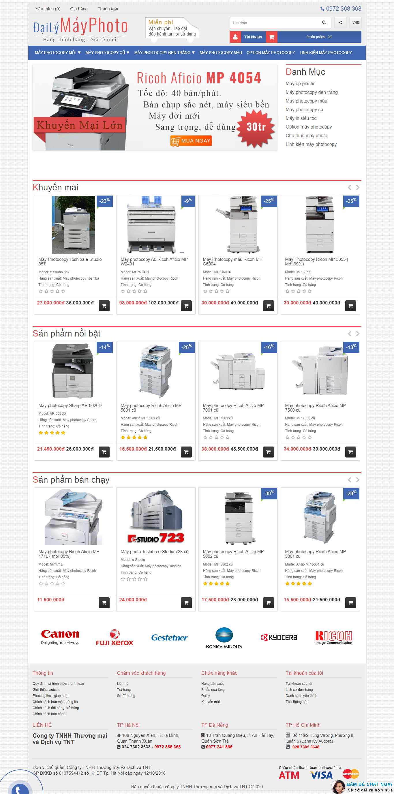 Thiết kế Web bán máy photocopy dailymayphoto.vn