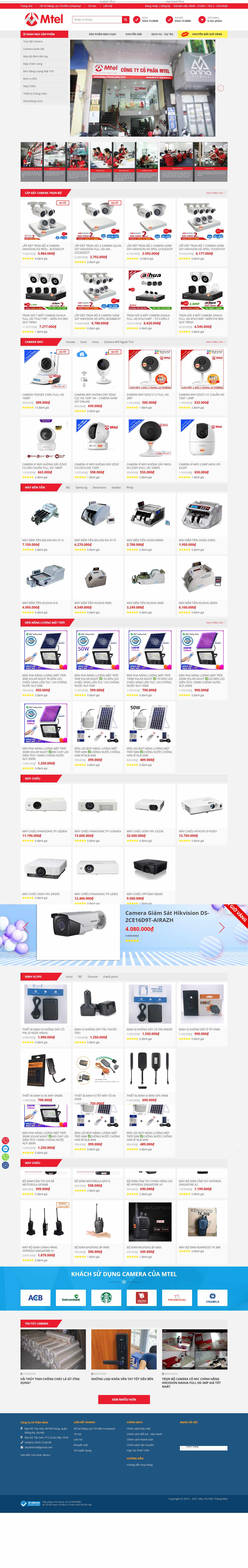 Thiết kế Web bán camera giám sát mtel.vn