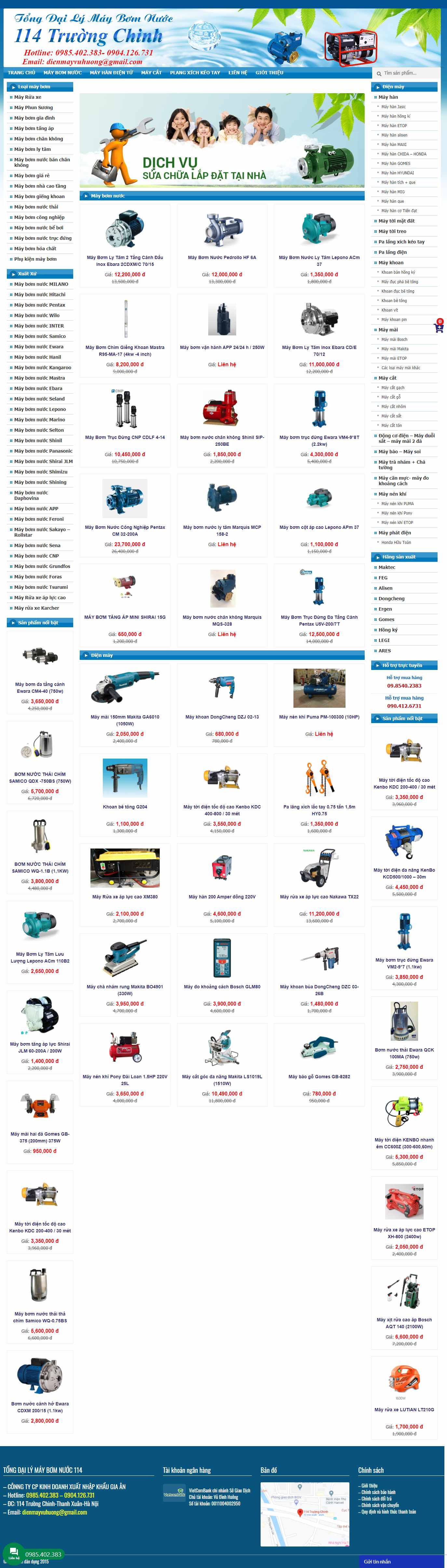 Thiết kế Web bán máy  hàn maybomdandung.com