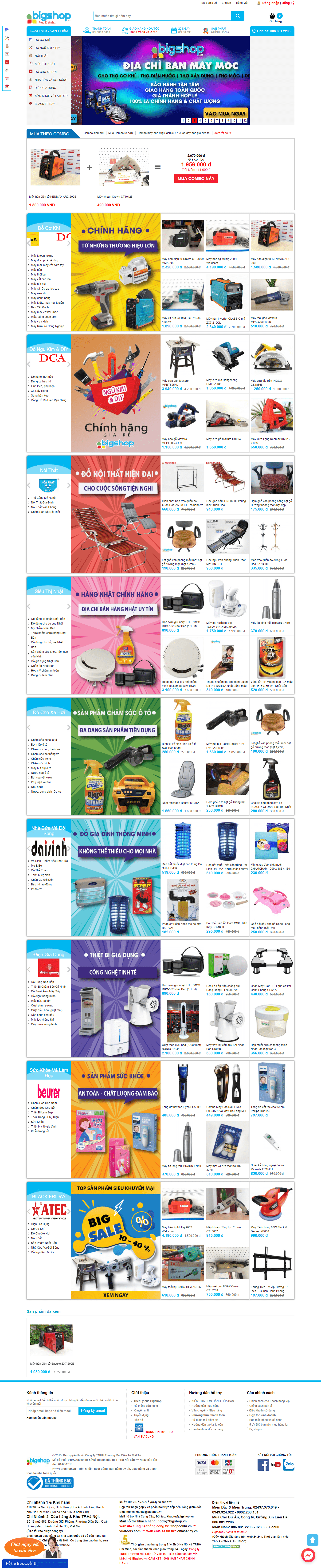 Thiết kế Web bán máy  hàn bigshop.vn