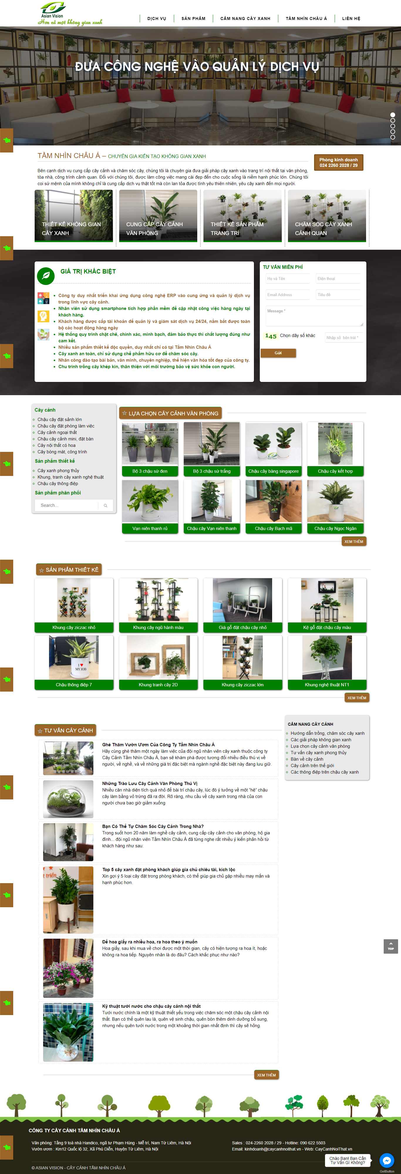 Thiết kế Web bán cây cảnh trong nhà caycanhnoithat.vn