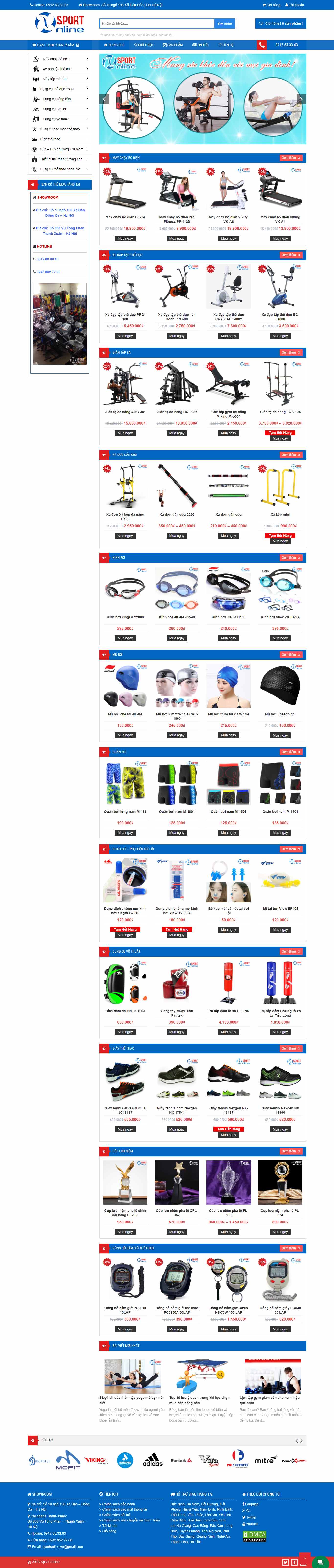 Thiết kế Web máy chạy bộ sportonline.vn