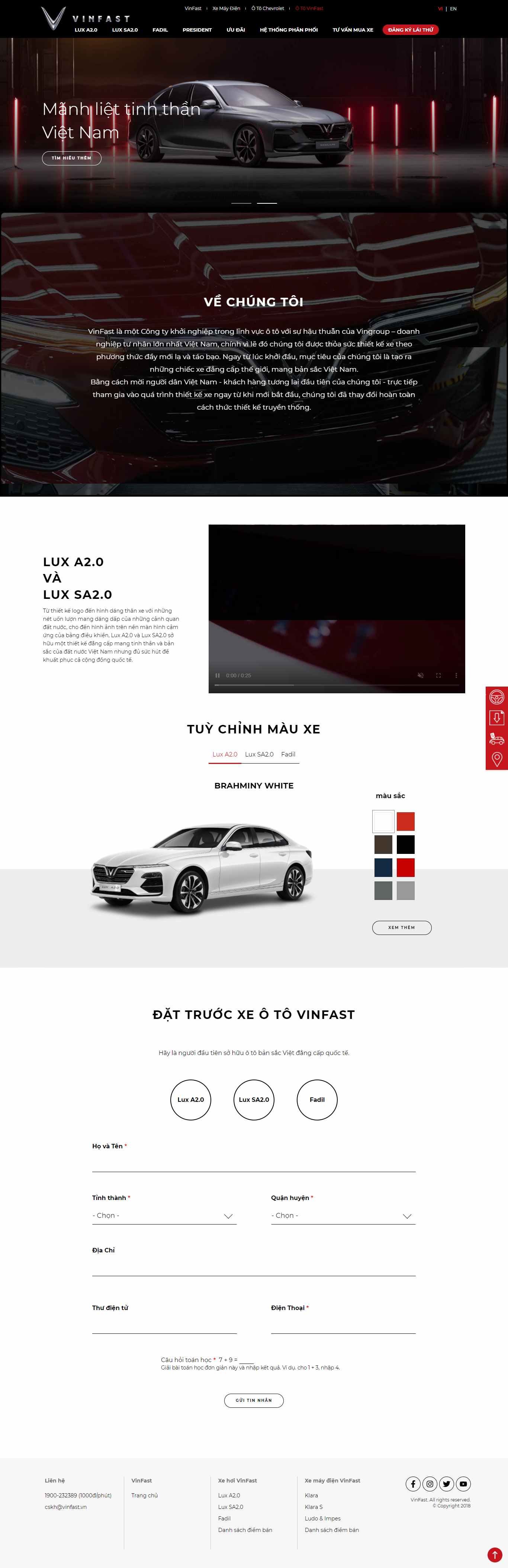 Thiết kế Web bán xe ô tô vinfast.vn
