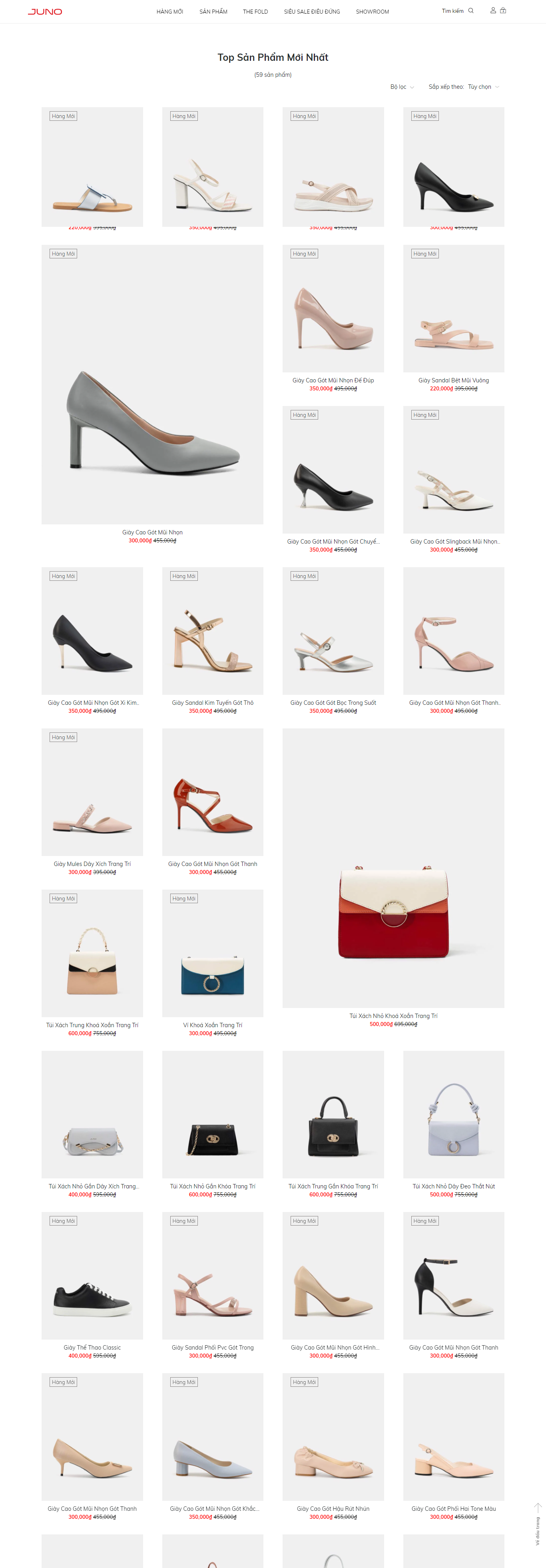 Thiết kế Web bán giày thể thao juno.vn