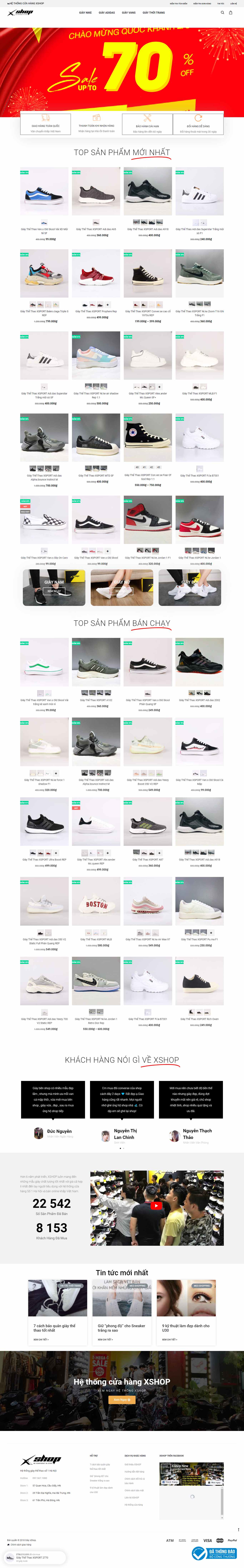 Thiết kế Web bán giày thể thao giayxshop.vn