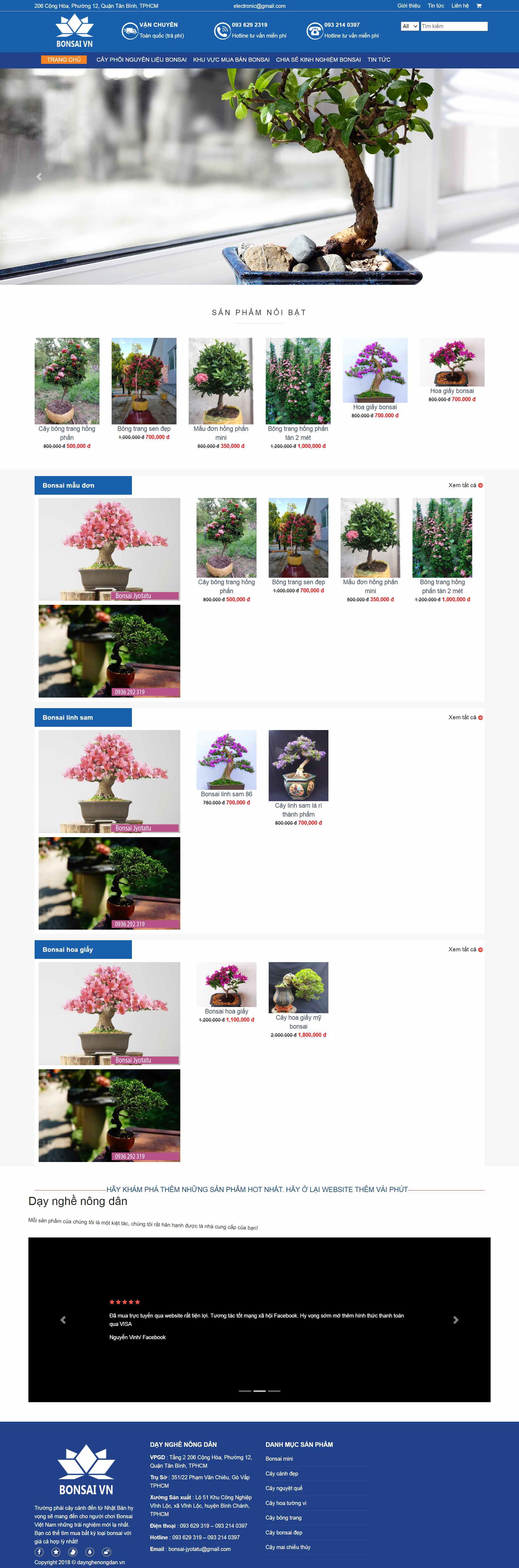 Thiết kế Web cây cảnh đẹp daynghenongdan.vn