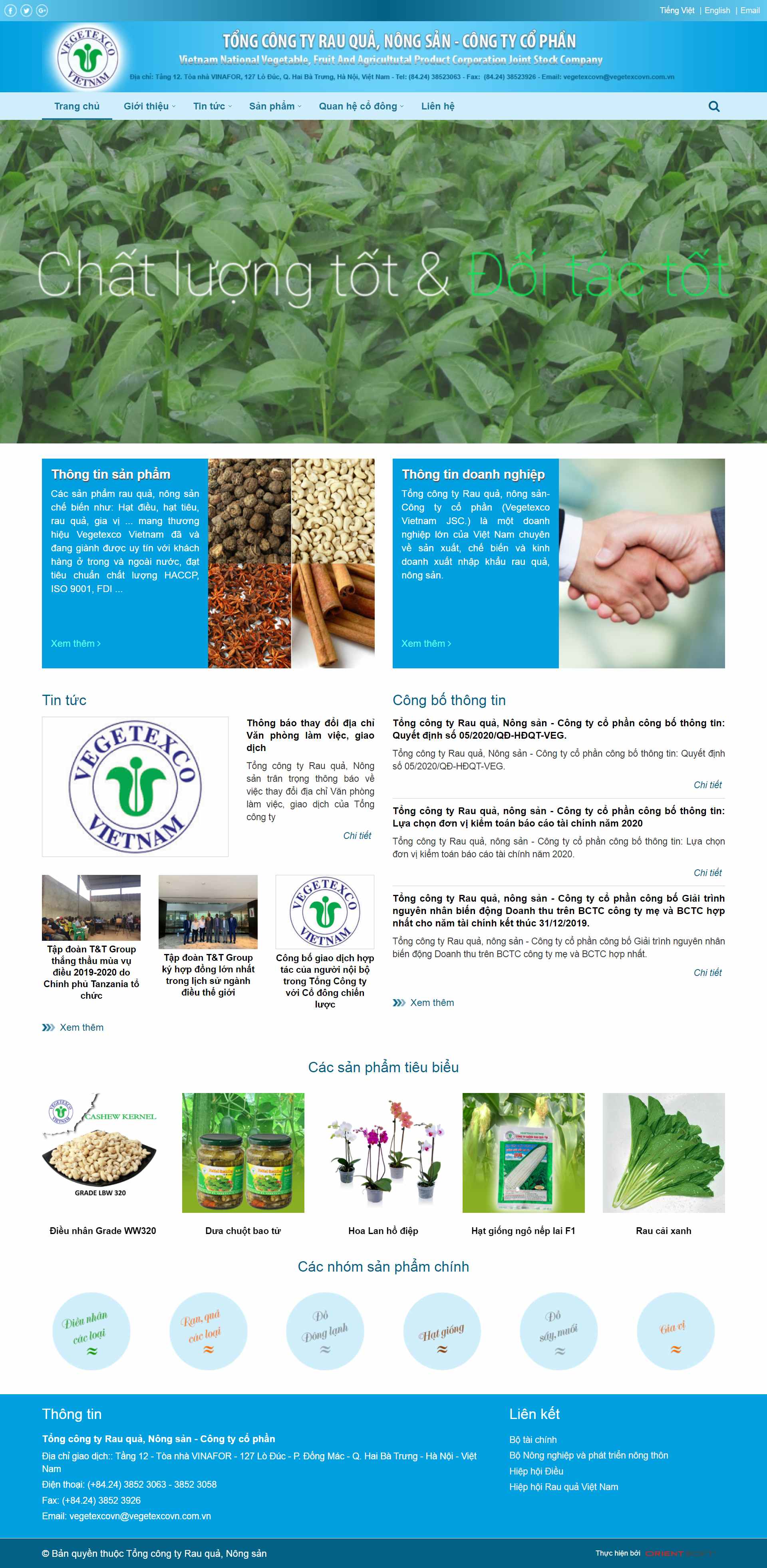 Thiết kế Web bán giống cây trồng vegetexcovn.com.vn