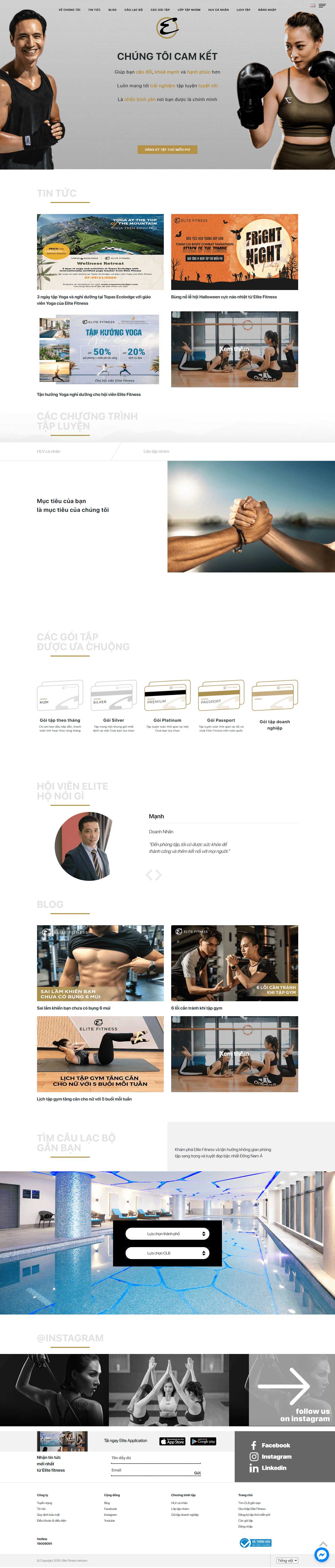Thiết kế Web phòng tập fitness elitefitness.com.vn