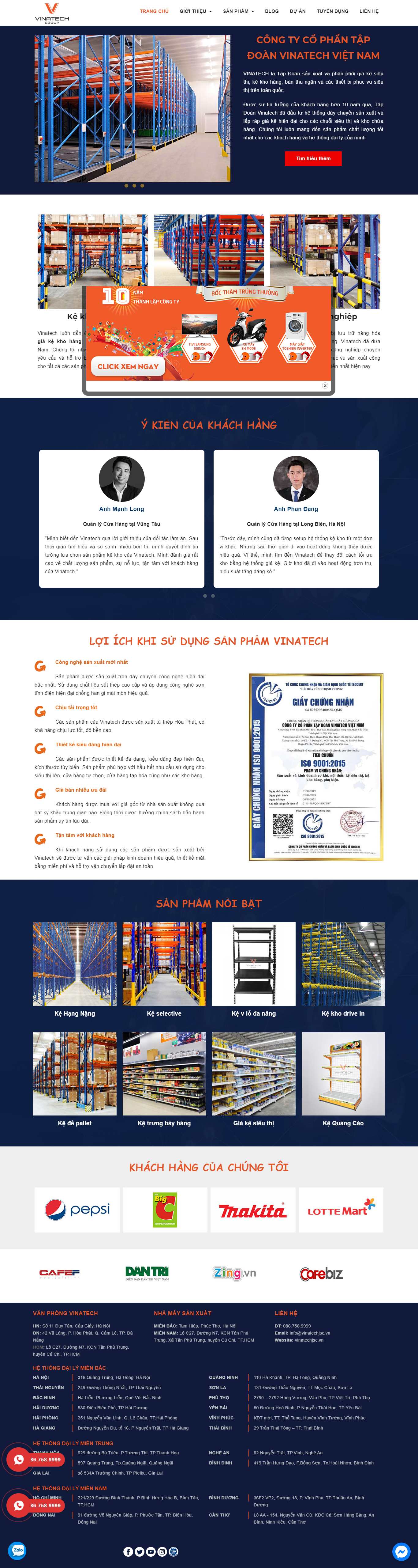 Thiết kế Web bán đồ tạp hoá vinatechjsc.vn