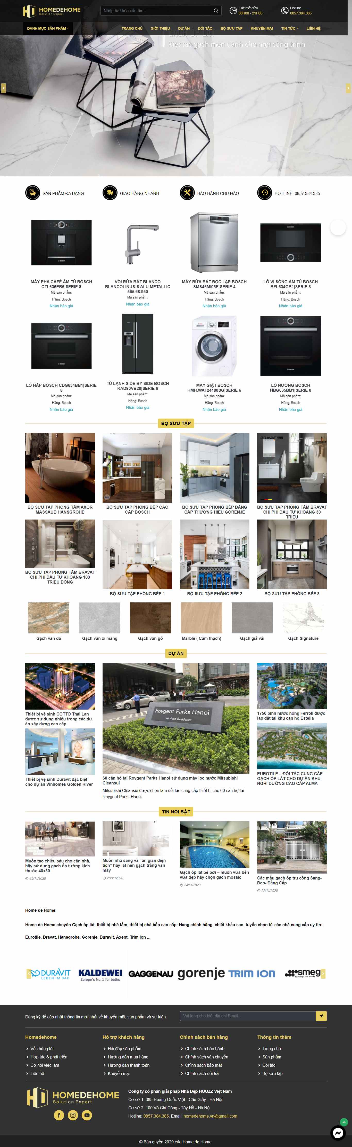 Thiết kế Web bán gạch ốp lát homedehome.vn