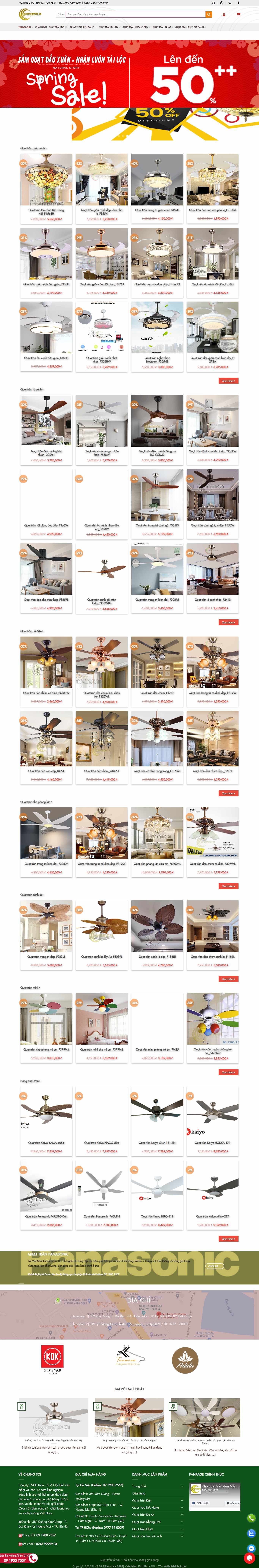Thiết kế Web bán quạt trần quattrantot.vn