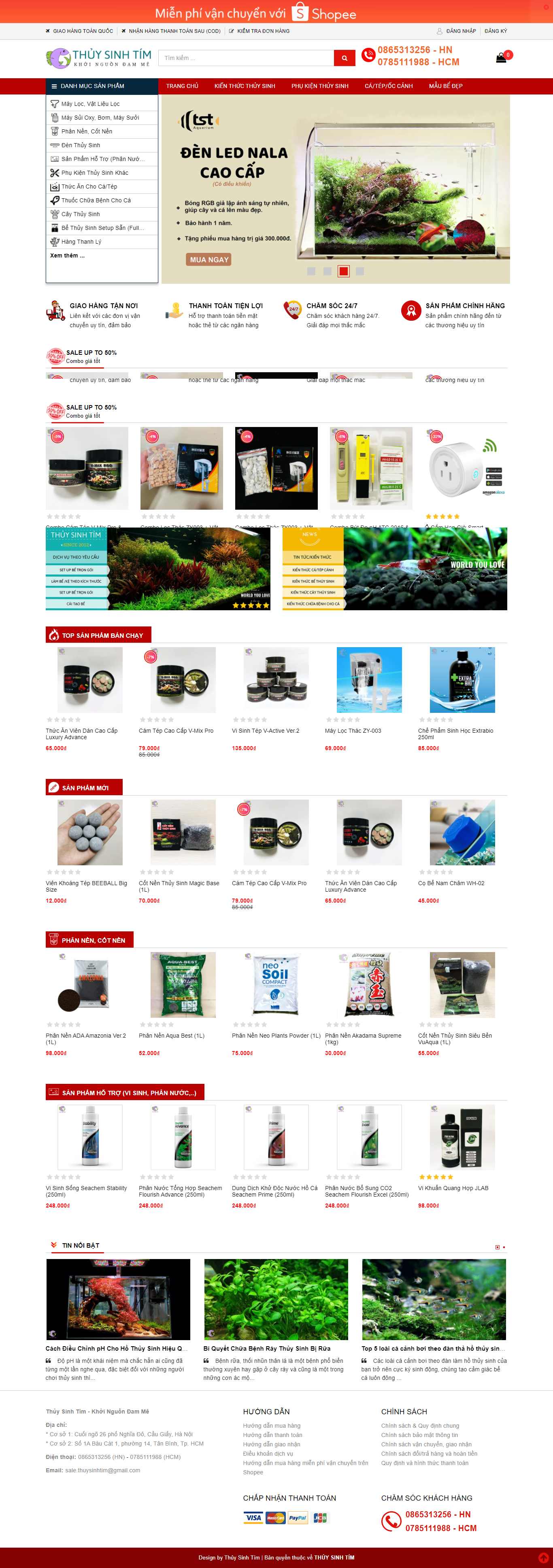 Thiết kế Web bán cá cảnh thuysinhtim.vn