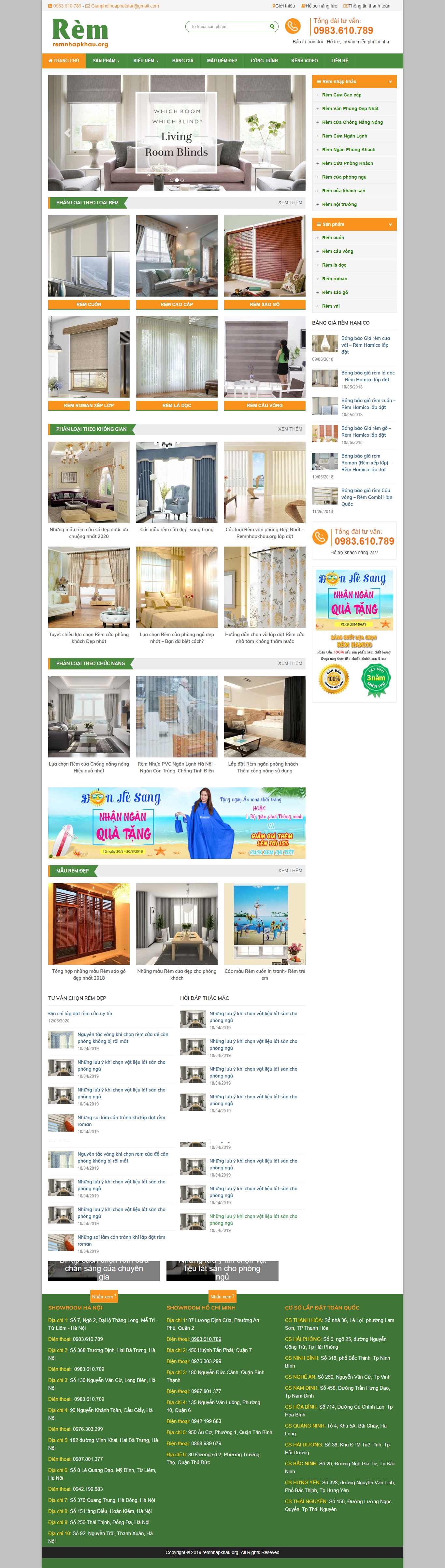 Thiết kế Web rèm văn phòng remnhapkhau.org