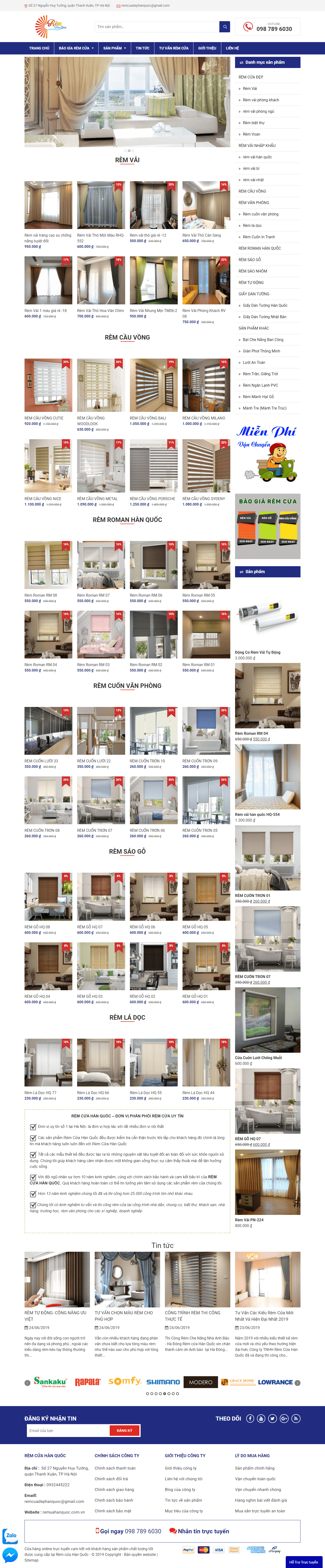 Thiết kế Web rèm văn phòng remcuahanquoc.com.vn