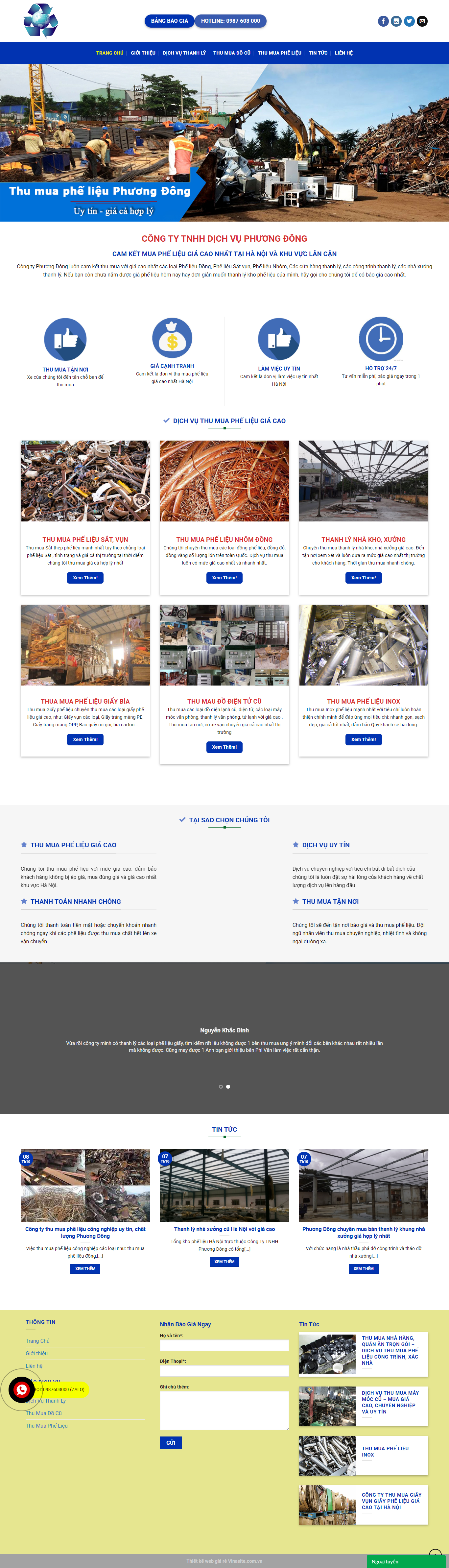 Thiết kế Web bán đồ cũ tongkhophelieuhanoi.com