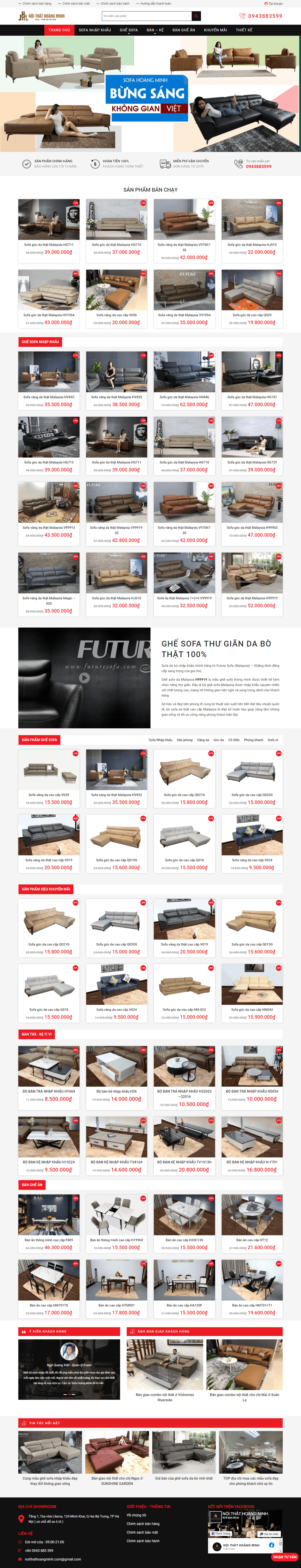Thiết kế Web sofa nhập khẩu sofahoangminh.com