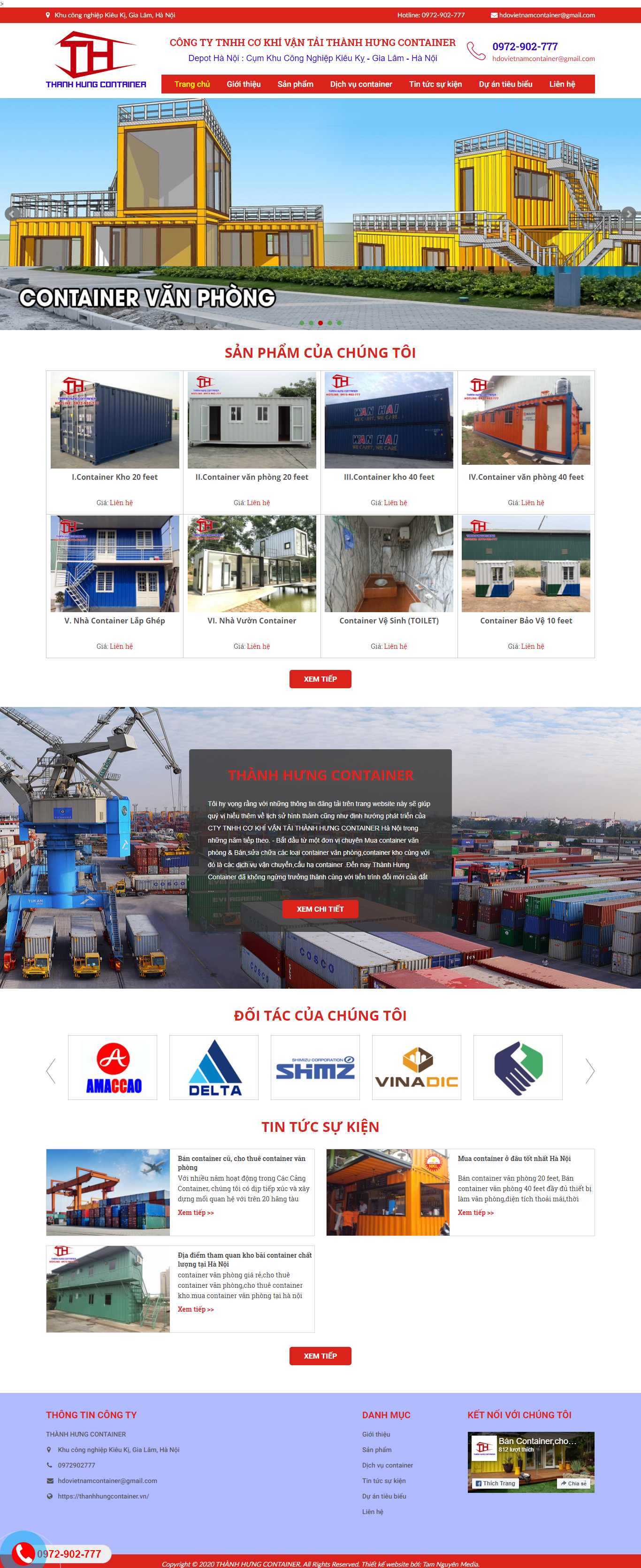 Thiết kế Web mua bán container thanhhungcontainer.vn