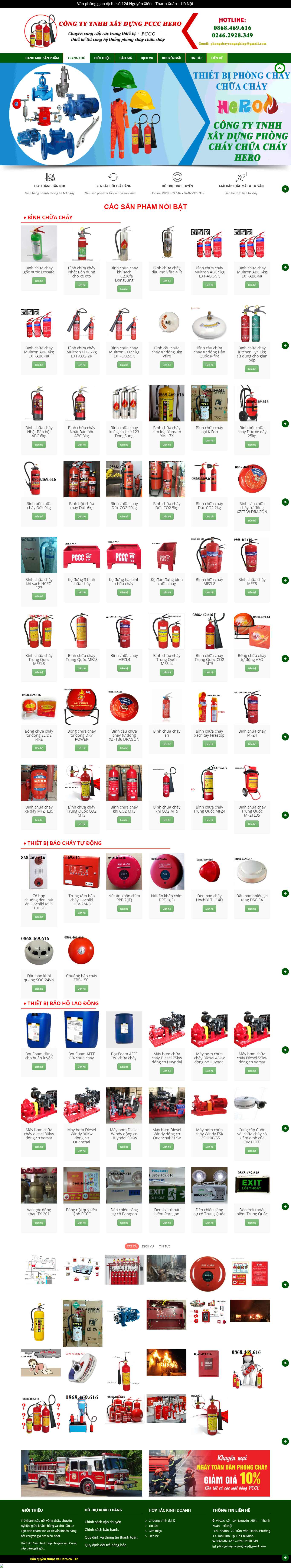 Thiết kế Web phòng cháy, chữa cháy phongchaycongnghiep.vn