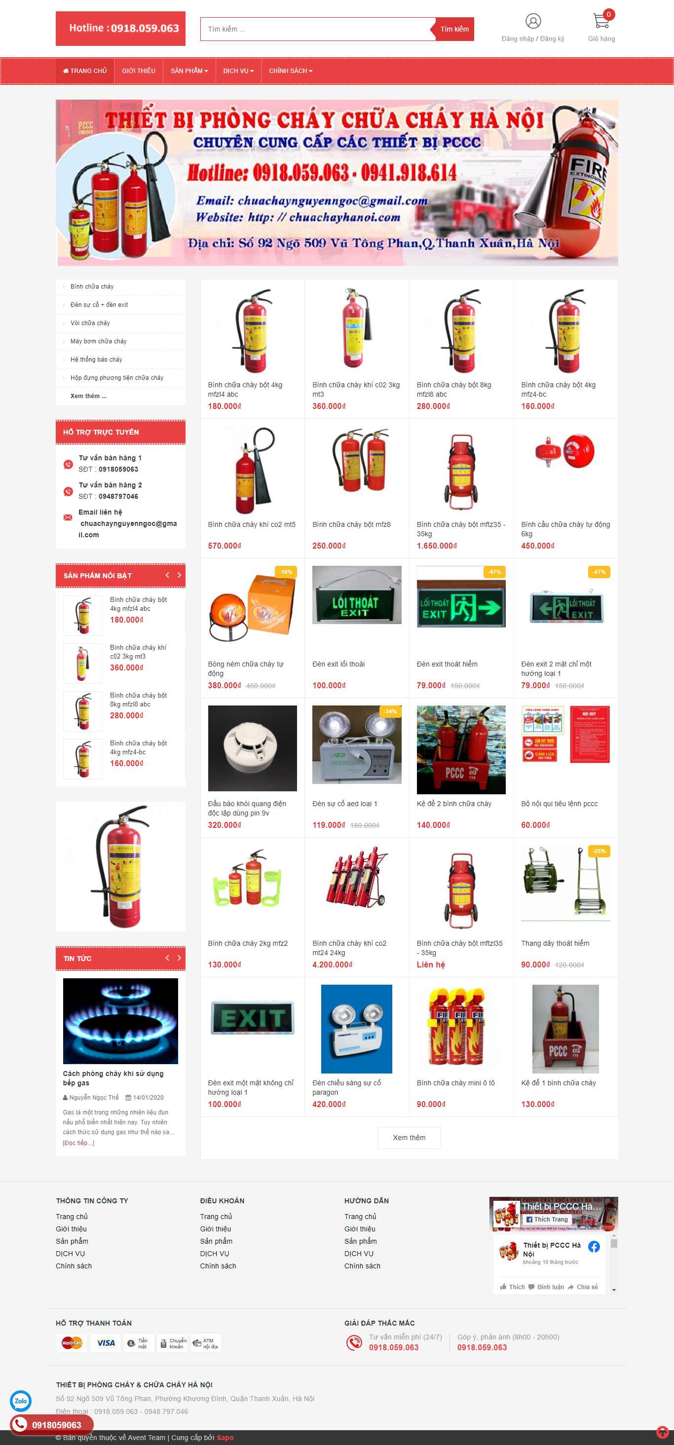 Thiết kế Web phòng cháy, chữa cháy chuachayhanoi.com
