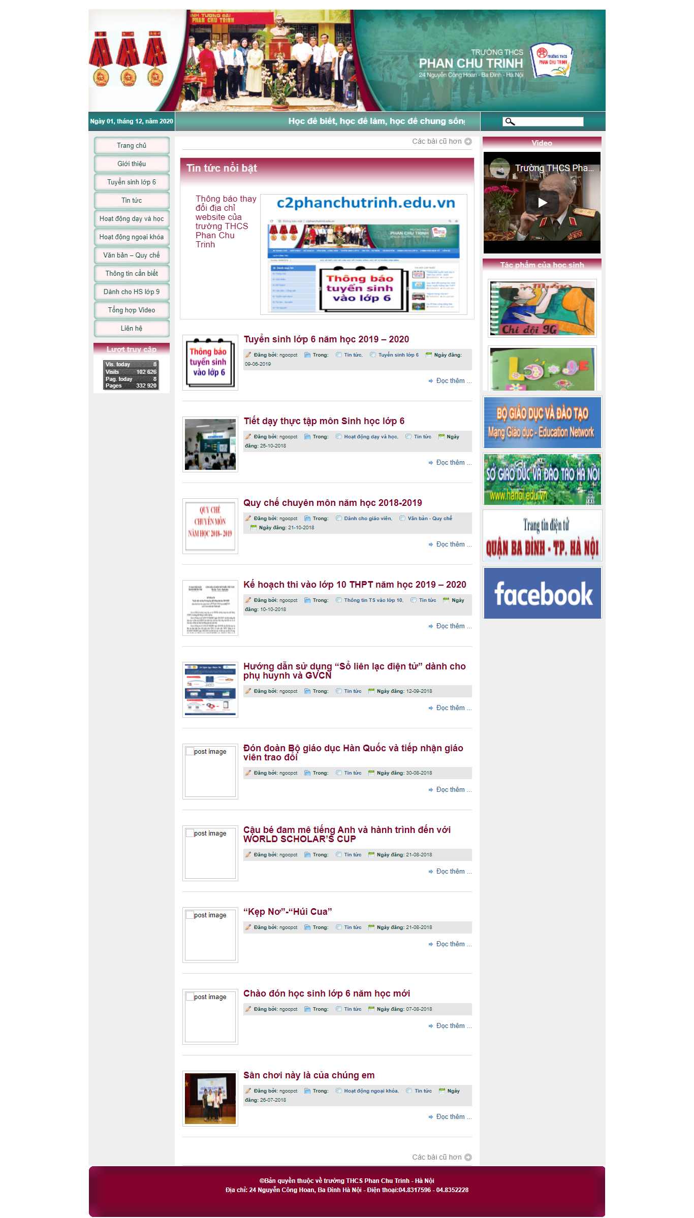 Thiết kế Web trung học cơ sở c2phanchutrinh-hn.edu.vn