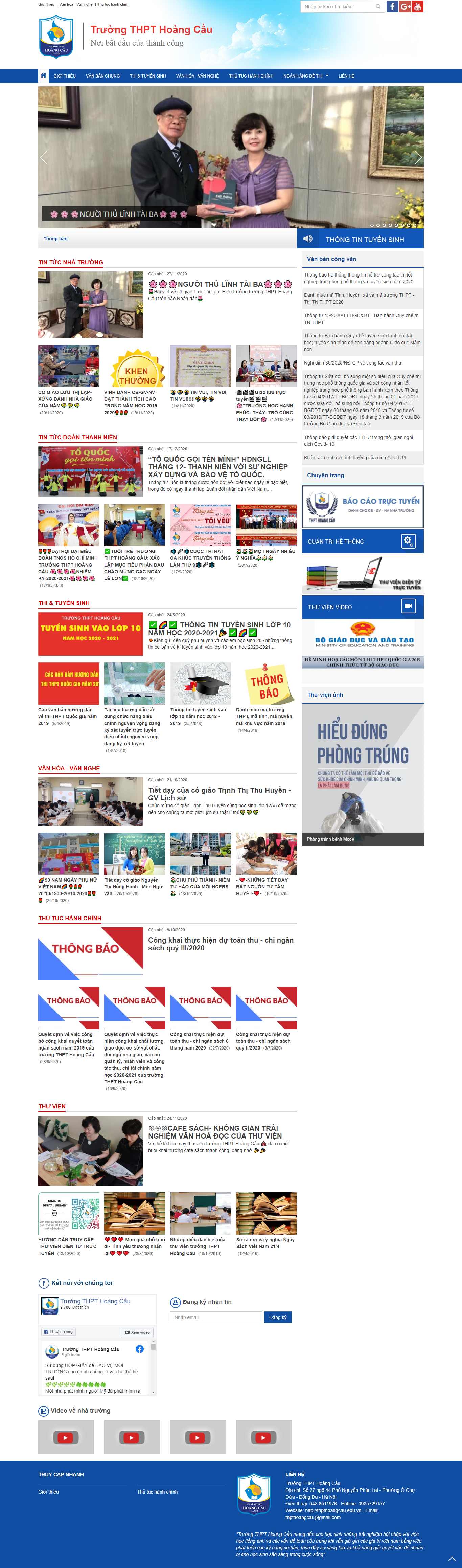Thiết kế Web trung học phổ thông thpthoangcau.edu.vn