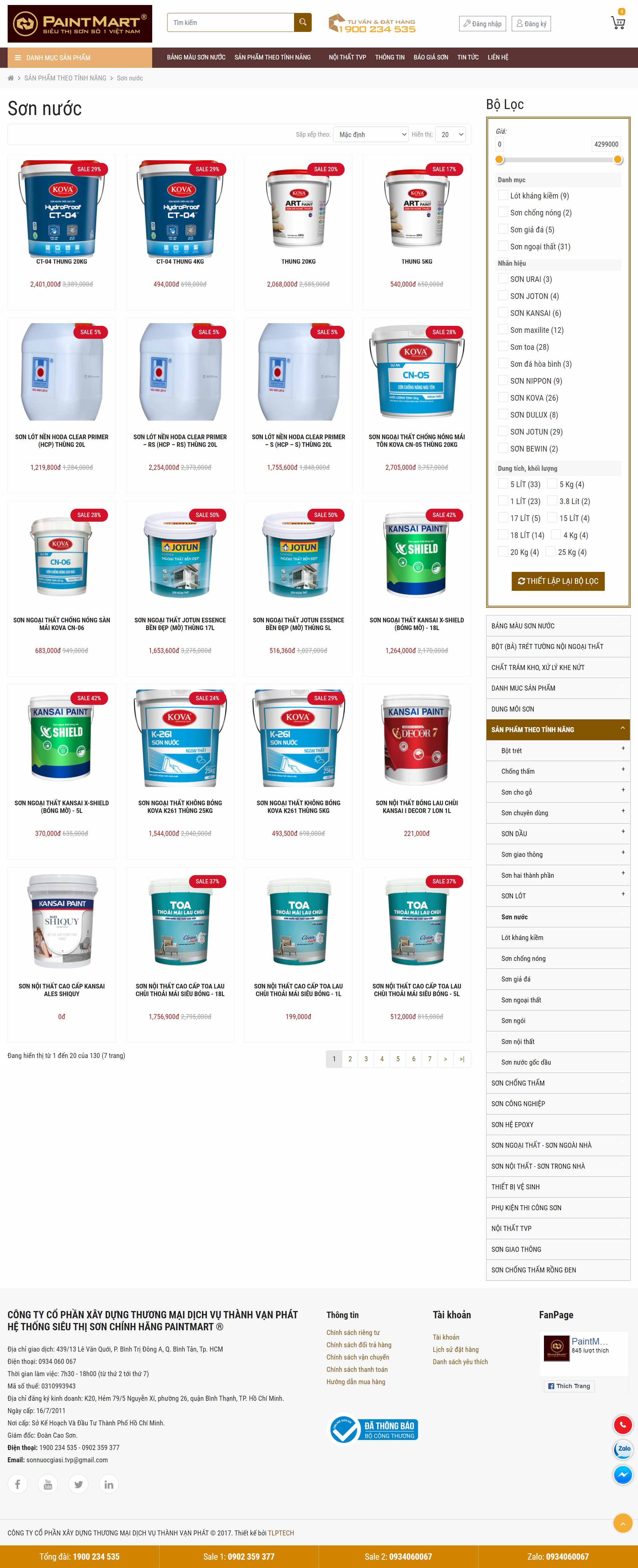 Thiết kế Web bán sơn nước, sơn tĩnh điện paintmart.vn