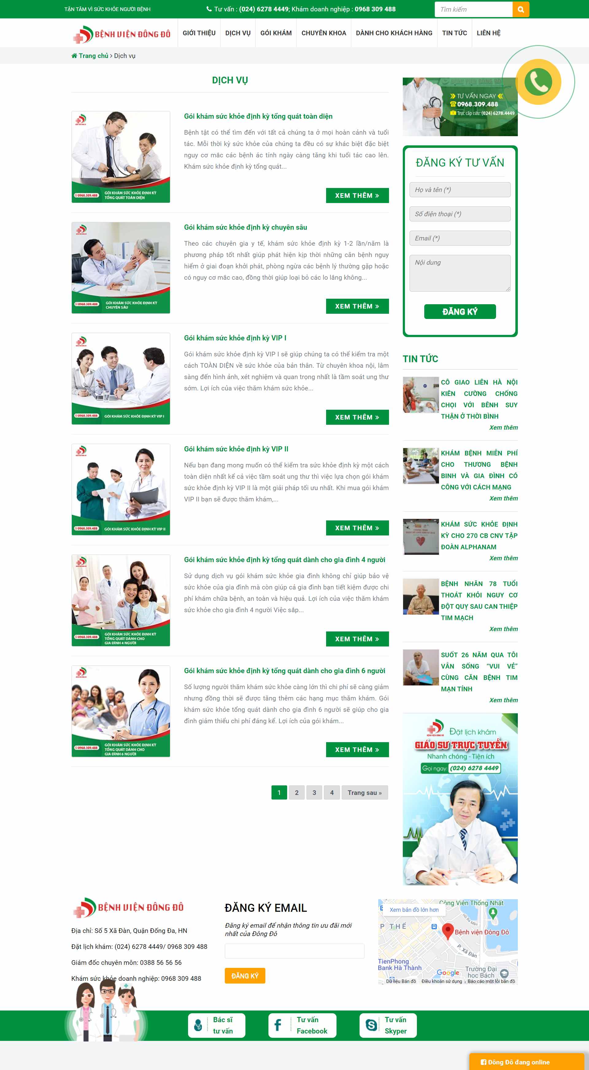 Thiết kế Web phòng khám tai mũi họng benhviendongdo.com.vn