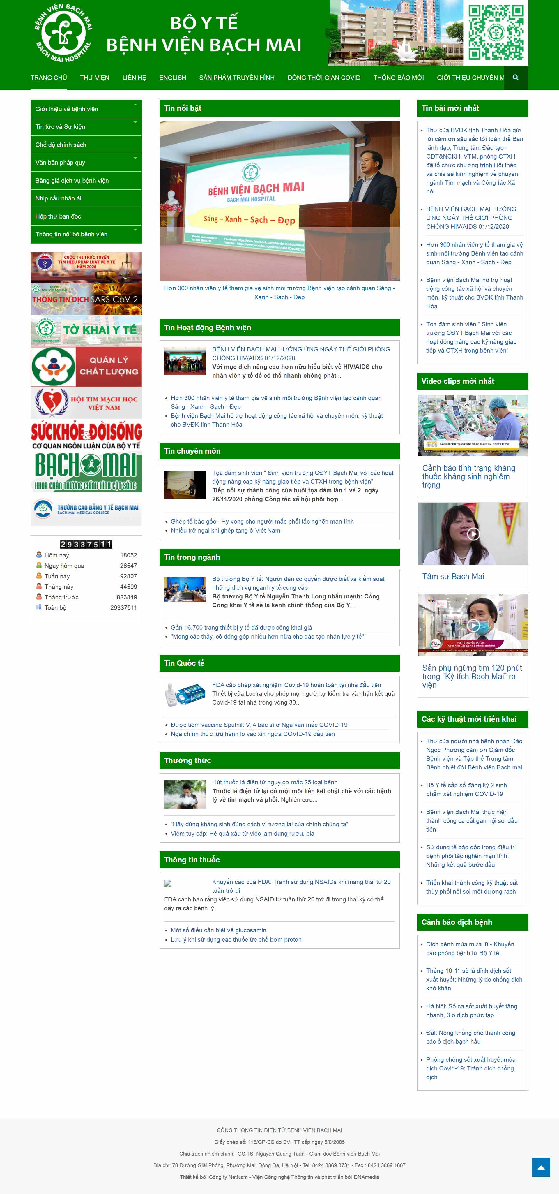 Thiết kế Web phòng khám tai mũi họng bachmai.gov.vn