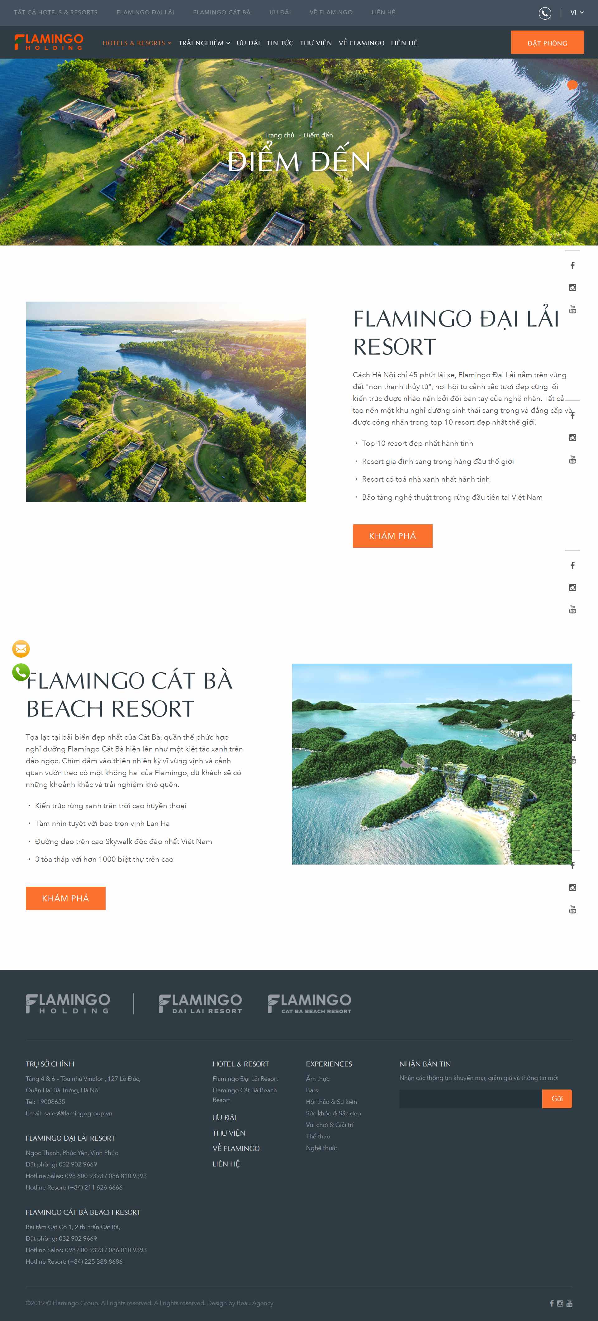 Thiết kế Web biệt thự, nghỉ dưỡng flamingoresorts.vn