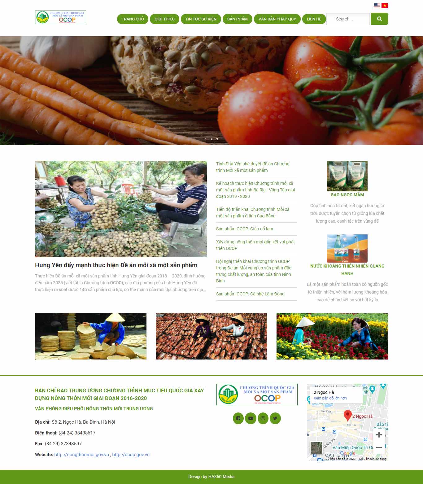 Thiết kế Web bán bánh cáy ocop.gov.vn