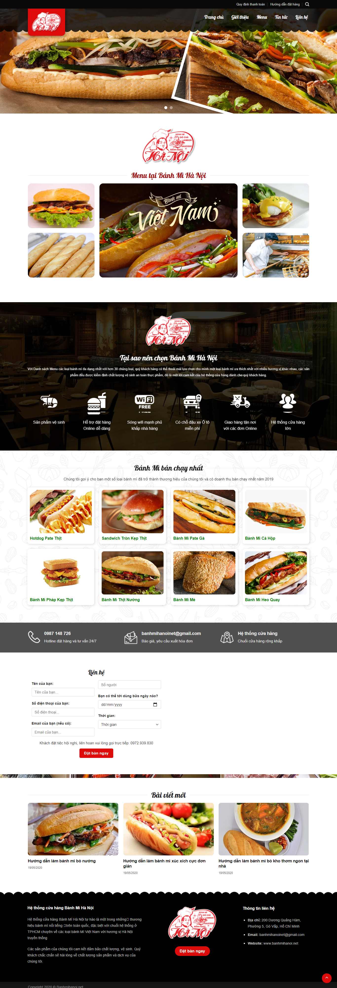 Thiết kế Web bán bánh mì banhmihanoi.net